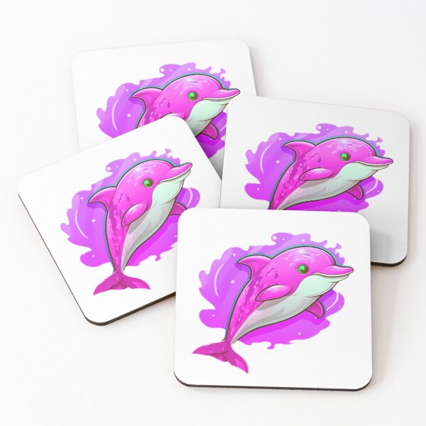 Item preview, Pretty in Pink: Whimsical Cartoon Dolphin Fish Art designed and sold by DesginsDone.