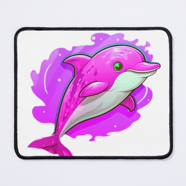 Item preview, Pretty in Pink: Whimsical Cartoon Dolphin Fish Art designed and sold by DesginsDone.