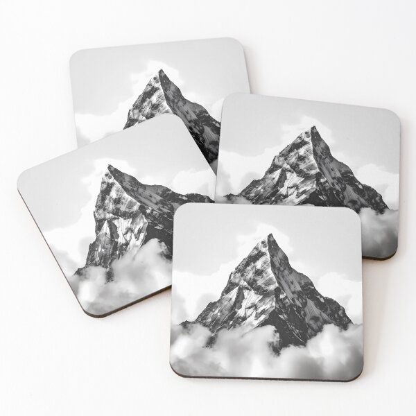 Item preview,  "Ethereal Majesty: Minimalist Black-and-White Mountain Peak Wall Art" designed and sold by ArtOutlaws.