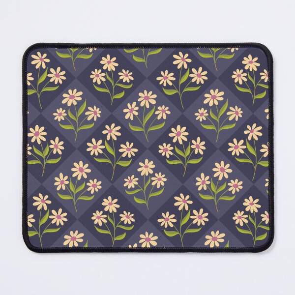 Item preview, Daisy Diamonds - creamy daisies on a rich purple diamond background designed and sold by Shiny Happy World.
