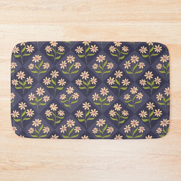 Item preview, Daisy Diamonds - creamy daisies on a rich purple diamond background designed and sold by Shiny Happy World.