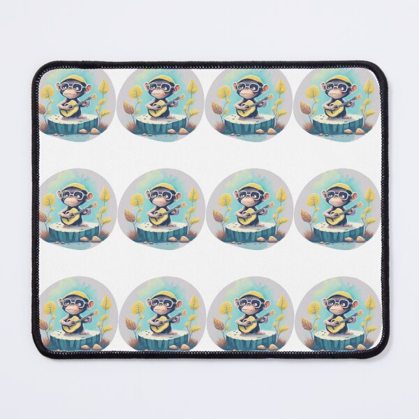 Item preview, cute monkey design playing guitar 1 designed and sold by HerdemDigiLife.