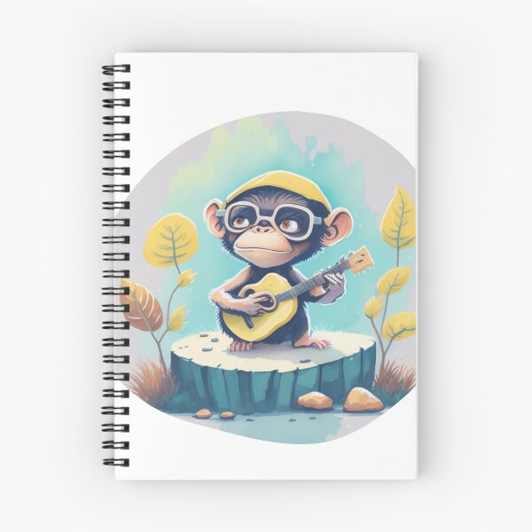 Item preview, cute monkey design playing guitar 1 designed and sold by HerdemDigiLife.