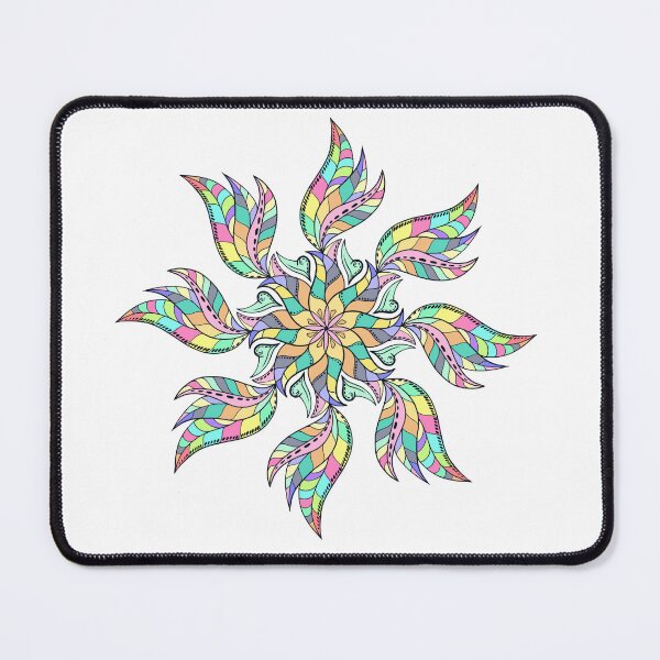 Item preview, hand drawn mandala. Doodle. Ethnic mandalas with colorful tribal ornaments. Bright colored isolated, squiggly lines, graceful lines. designed and sold by WP-7824.