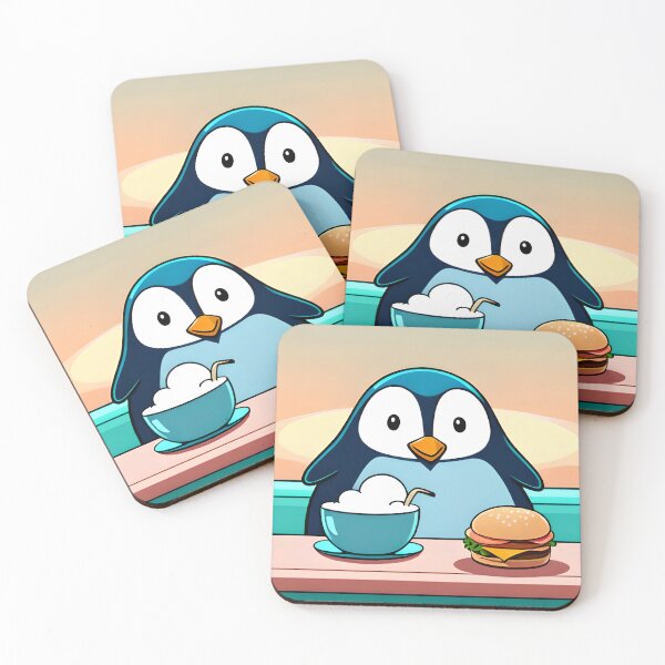 Item preview, Chubby Fat Penguin Eating Burger Ver2 designed and sold by thecatcouch.