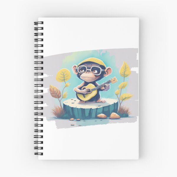 Item preview, cute monkey design playing guitar 2 designed and sold by HerdemDigiLife.