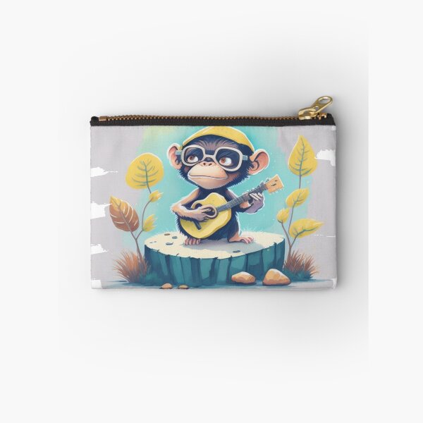 Item preview, cute monkey design playing guitar 2 designed and sold by HerdemDigiLife.