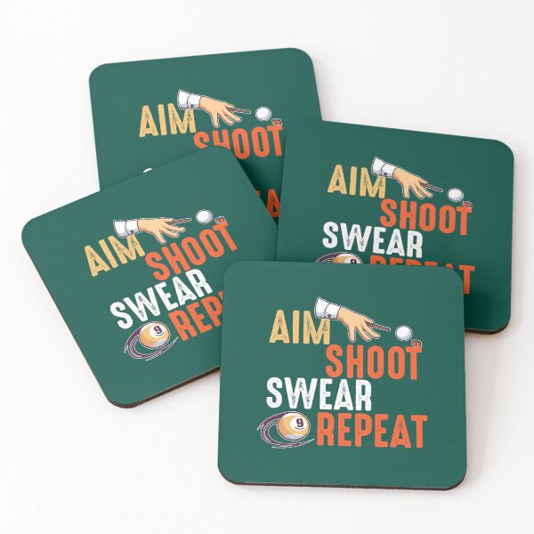 Item preview, Aim Shoot Swear Repeat Billards And Pool designed and sold by KataokiChiko.