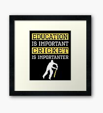 Education Is Important Cricket is Importanter Sports Gift Framed Print