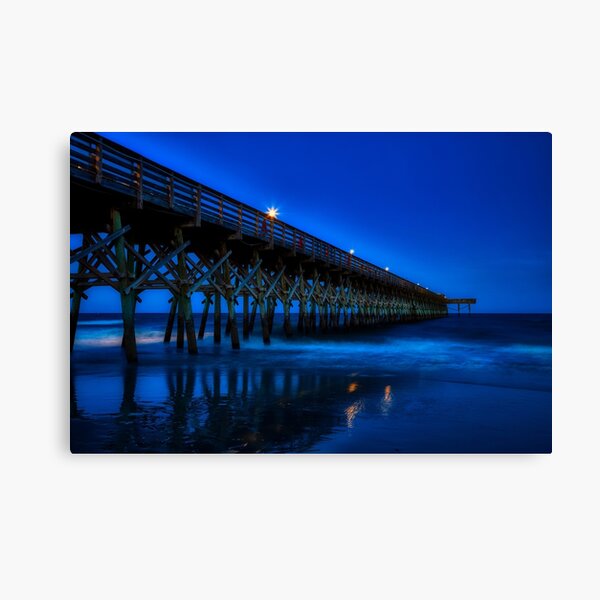 Item preview, Myrtle Beach Boardwalk, Pier 14 blue twilight South Carolina beach coastline coastal color photographic print designed and sold by Jéanpaul  Ferro.