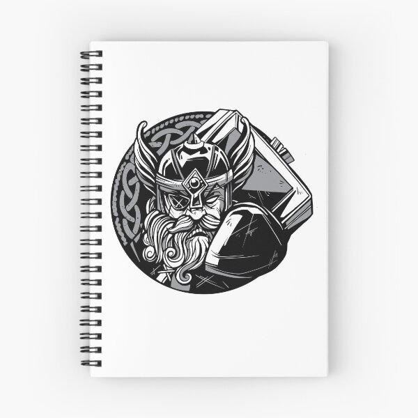 Aperçu de l'œuvre Guerrier viking Odin avec marteau créée et vendue par JanooFactory.