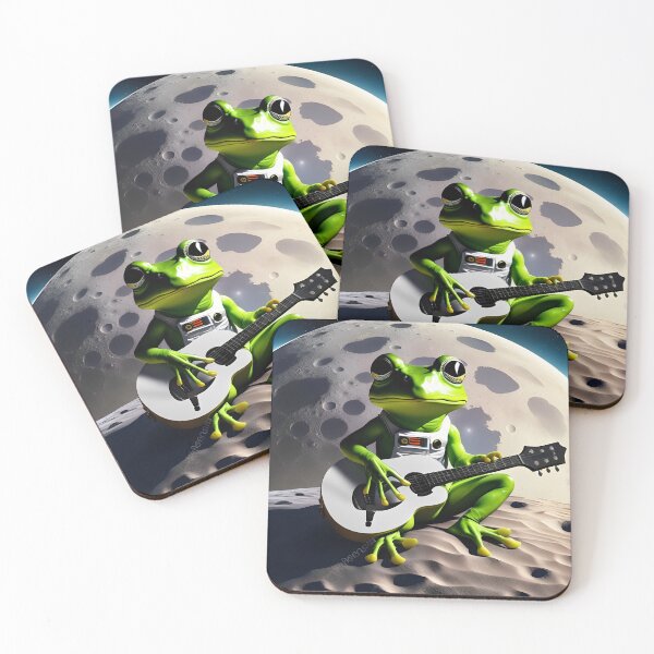 Item preview, Frog On The Moon Playing Guitar designed and sold by AgataKaja.