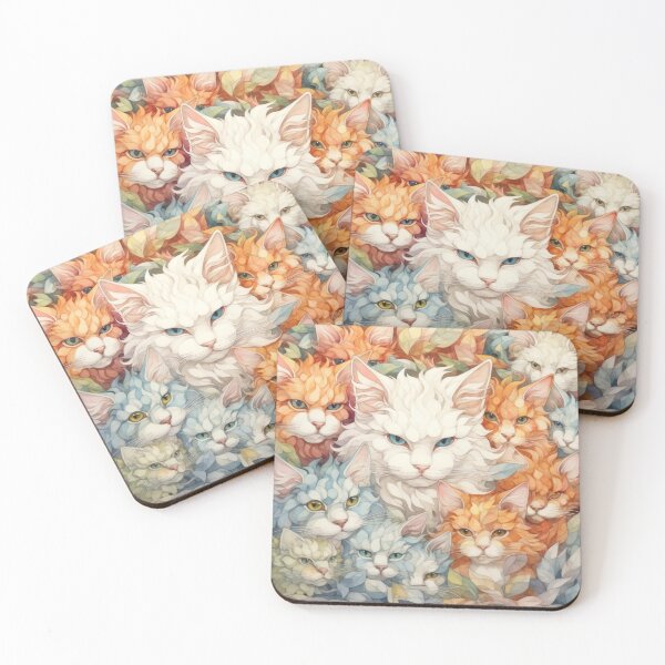Item preview, Colorful watercolor cats designed and sold by Dreamoire Pix.