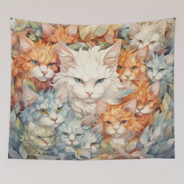 Item preview, Colorful watercolor cats designed and sold by Dreamoire Pix.
