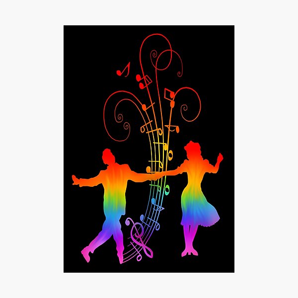 Item preview, Silhouettes de danseurs de swing arc-en-ciel des années 1940 designed and sold by Deborah Camp.
