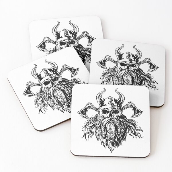 Item preview, Skull viking warrior with ax designed and sold by JanooFactory.