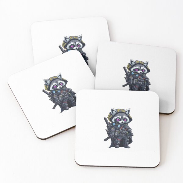 Item preview, Black Ops CyberPunk Racoon Sticker & Poster designed and sold by AstralArcade.