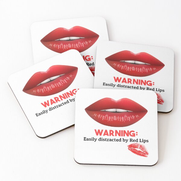 Item preview, Quirky Fashion - Warning: Easily distracted by Red Lips. designed and sold by BobbyTee Merch.