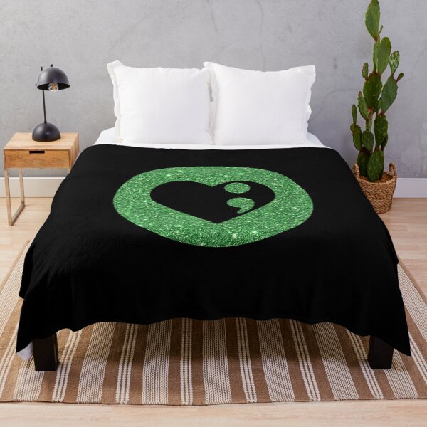 Item preview, Heart Semi Colon Design Green Glitter designed and sold by Schka.