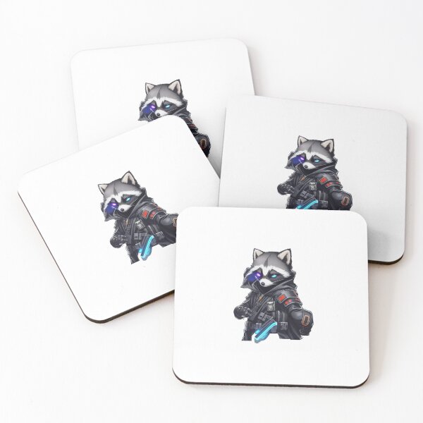 Item preview, Black Ops CyberPunk Racoon Sticker & Poster designed and sold by AstralArcade.