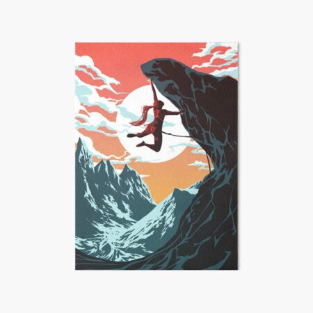 Climbing Girl Vector Art Art Board Print