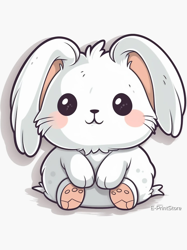 Cute rabbit kawaii chibi drawing style Royalty Free Vector