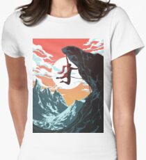 Climbing Girl Vector Art Women's Fitted T-Shirt