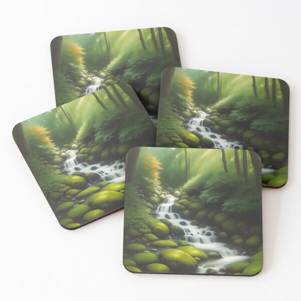 Item preview, Stream running through a forest designed and sold by The Bubble 1307.