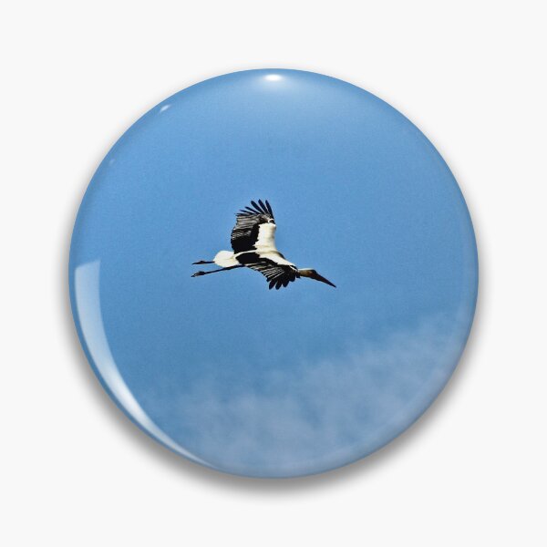 Item preview, White Stork flying Blue Sky designed and sold by Anna Lemos.