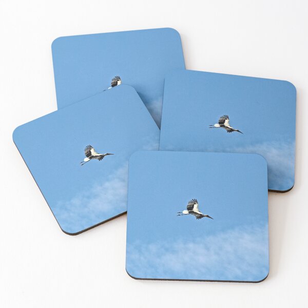 Item preview, White Stork flying Blue Sky designed and sold by Anna Lemos.