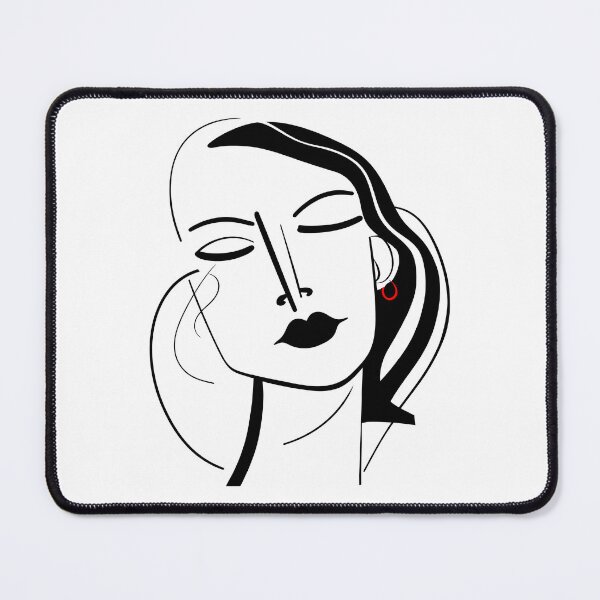 Item preview, Abstract Woman Portrait: Red Earring designed and sold by Artwyz.