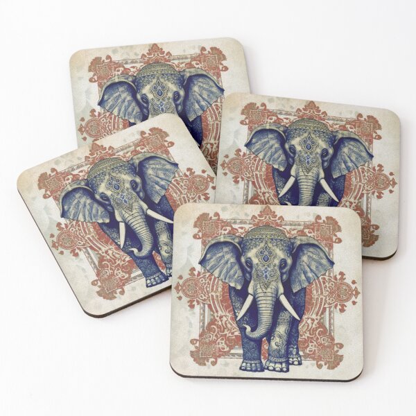 Item preview, Vintage Decorated Indian Elephant  designed and sold by Happy Mood Design.
