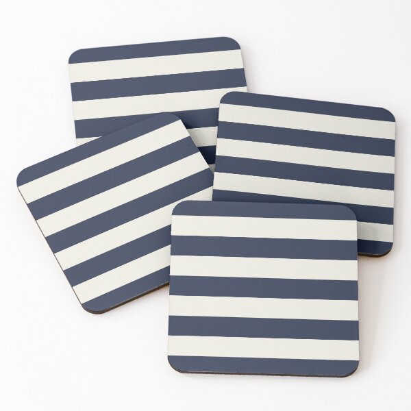 Item preview, Medium NAVY BLUE and CREAM Horizontal STRIPES designed and sold by RachelMacht.