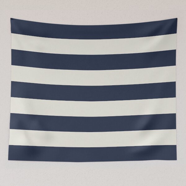 Item preview, Medium NAVY BLUE and CREAM Horizontal STRIPES designed and sold by RachelMacht.