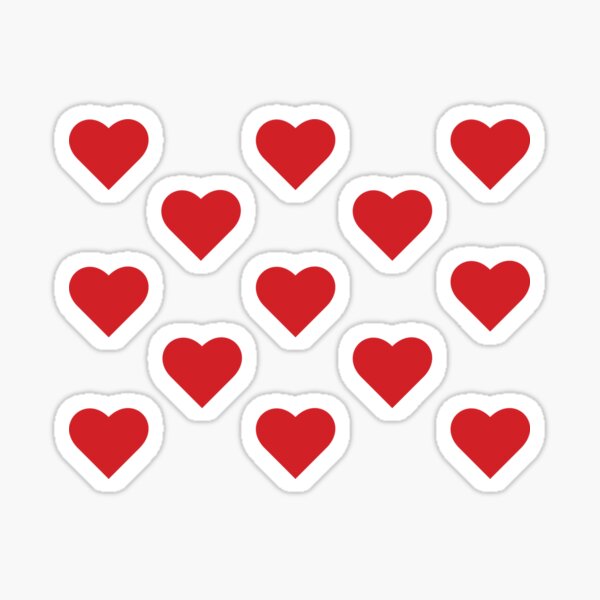 Mini Red Hearts Sticker for Sale by meganwood32