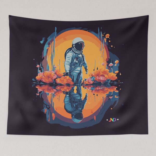 Item preview, Astral Reflections: Embracing Celestial Serenity Amidst Floating Petals designed and sold by jooordaaan.