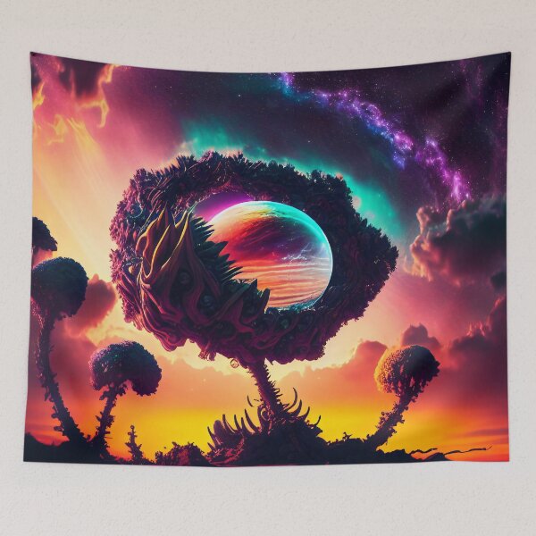 Item preview, Exoplanet Gliese 581Q sureal, fictional, colorful. designed and sold by ArtCreator2023.