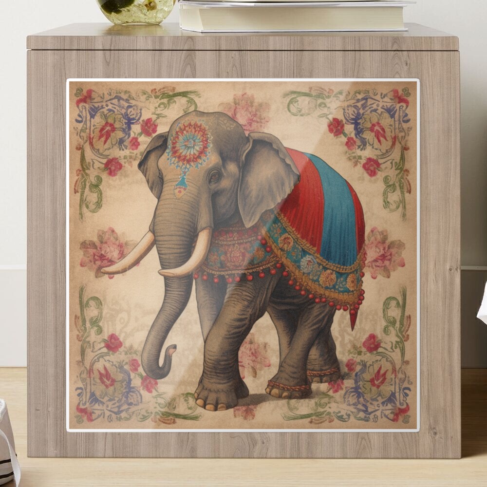 Sticker frise murale adhésive éléphants style indien