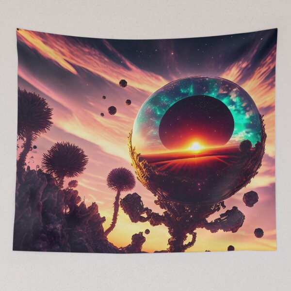 Item preview, Exoplanet Gliese 581R sureal, fictional, colorful. designed and sold by ArtCreator2023.