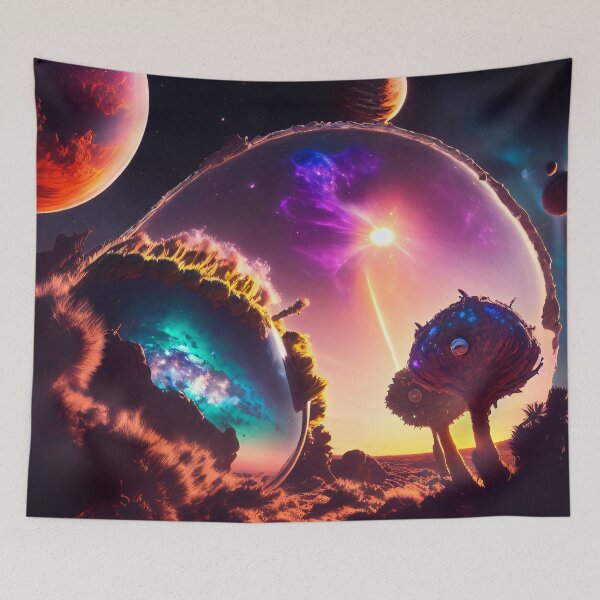 Item preview, Exoplanet Gliese 581S sureal, fictional, colorful. designed and sold by ArtCreator2023.