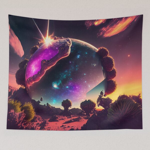 Item preview, Exoplanet Gliese 581T sureal, fictional, colorful. designed and sold by ArtCreator2023.