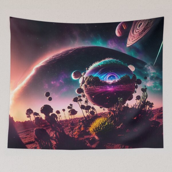 Item preview, Exoplanet Gliese 581U sureal, fictional, colorful. designed and sold by ArtCreator2023.