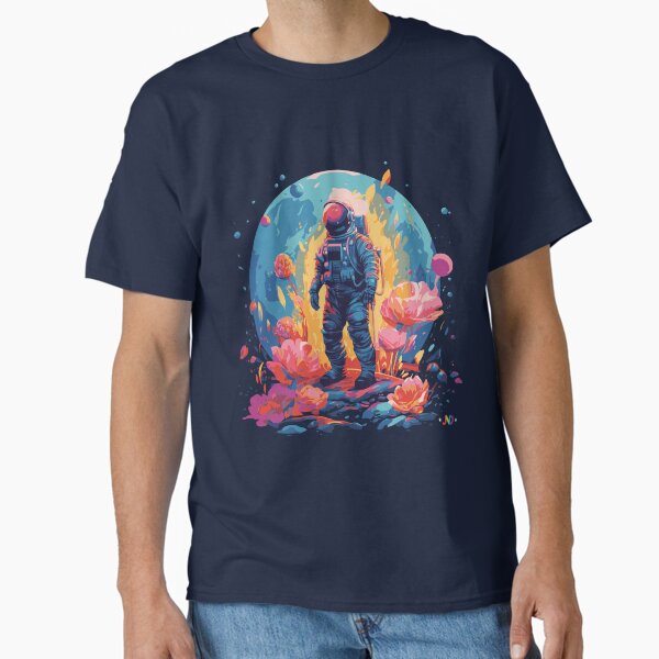 Blossoming Cosmos: The Astronaut's Artistic Interstellar Enclosure Classic T-Shirt