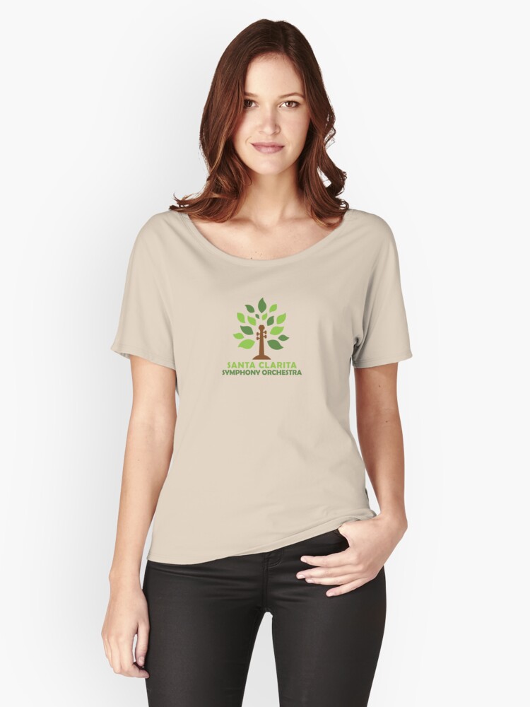 Thumbnail 1 of 3, Relaxed Fit T-Shirt, Santa Clarita Symphony Orchestra - full color logo designed and sold by scsorchestra.