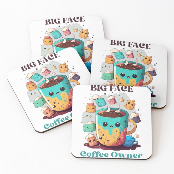 Item preview, BIG FACE COFFEE OWNER kawaii cute funny colorful cup joyful designed and sold by lesvalises.