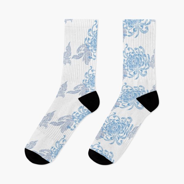Item preview, Blue Botanical Embroidery Flower with leaves designed and sold by hockeng.