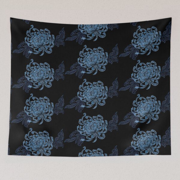 Item preview, Blue Botanical Embroidery Flower with leaves designed and sold by hockeng.