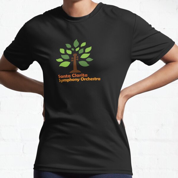 Santa Clarita Symphony Orchestra logo with scroll tree in orange and red Active T-Shirt
