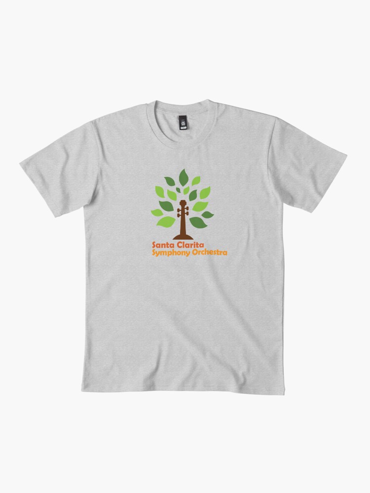 Thumbnail 2 of 4, Premium T-Shirt, Santa Clarita Symphony Orchestra logo with scroll tree in orange and red designed and sold by scsorchestra.
