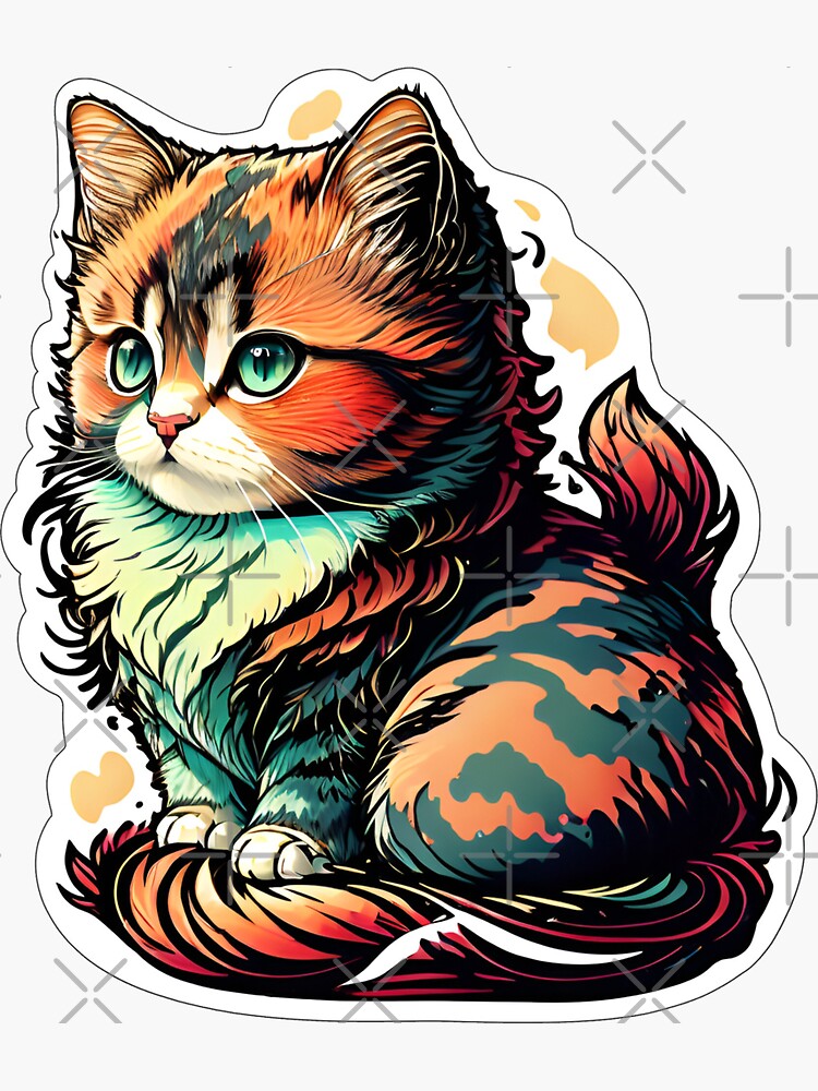 adorable cats Sticker for Sale by lucianavee